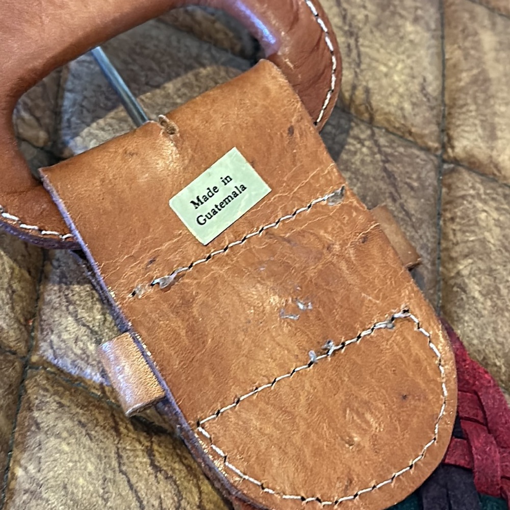 Guatemalan woven leather belt - Picture 7 of 9